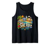 Regalo de Recuerdo de Viaje de Sal Rei Cabo Verde Dibujado a Mano Camiseta sin Mangas