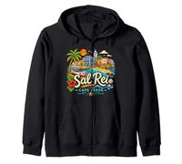 Regalo de Recuerdo de Viaje de Sal Rei Cabo Verde Dibujado a Mano Sudadera con Capucha