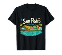 Regalo de Recuerdo de Viaje de San Pedro Belice Dibujado a Mano Camiseta