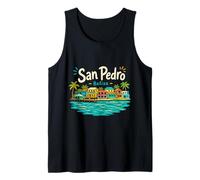 Regalo de Recuerdo de Viaje de San Pedro Belice Dibujado a Mano Camiseta sin Mangas