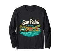 Regalo de Recuerdo de Viaje de San Pedro Belice Dibujado a Mano Manga Larga