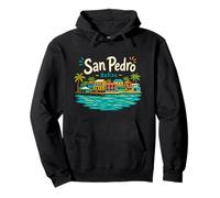 Regalo de Recuerdo de Viaje de San Pedro Belice Dibujado a Mano Sudadera con Capucha