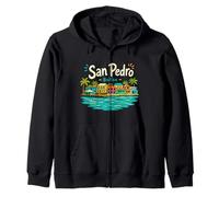 Regalo de Recuerdo de Viaje de San Pedro Belice Dibujado a Mano Sudadera con Capucha