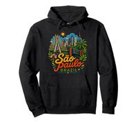 Regalo de Recuerdo de Viaje de Sao Paulo Brasil Dibujado a Mano Sudadera con Capucha