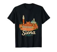 Regalo de Recuerdo de Viaje de Siena Italia Dibujado a Mano Camiseta