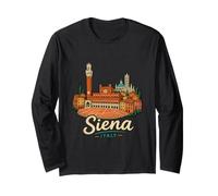 Regalo de Recuerdo de Viaje de Siena Italia Dibujado a Mano Manga Larga