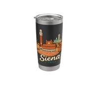 Regalo de recuerdo de viaje de Siena Italia dibujado a mano Vaso térmico de acero inoxidable de doble pared