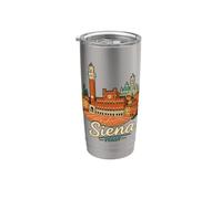 Regalo de recuerdo de viaje de Siena Italia dibujado a mano Vaso térmico de acero inoxidable de doble pared