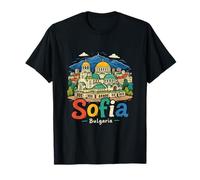 Regalo de Recuerdo de Viaje de Sofía Bulgaria Dibujado a Mano Camiseta