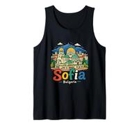 Regalo de Recuerdo de Viaje de Sofía Bulgaria Dibujado a Mano Camiseta sin Mangas