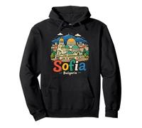 Regalo de Recuerdo de Viaje de Sofía Bulgaria Dibujado a Mano Sudadera con Capucha