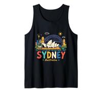 Regalo de Recuerdo de Viaje de Sydney Australia Dibujado a Mano Camiseta sin Mangas