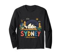 Regalo de Recuerdo de Viaje de Sydney Australia Dibujado a Mano Manga Larga