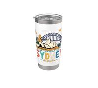 Regalo de recuerdo de viaje de Sydney Australia dibujado a mano Vaso térmico de acero inoxidable de doble pared