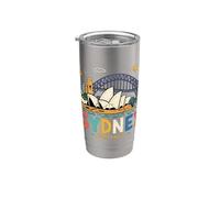 Regalo de recuerdo de viaje de Sydney Australia dibujado a mano Vaso térmico de acero inoxidable de doble pared