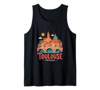 Regalo de Recuerdo de Viaje de Toulouse Francia Dibujado a Mano Camiseta sin Mangas