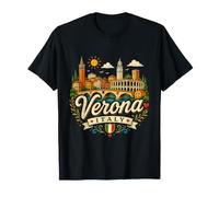 Regalo de Recuerdo de Viaje de Verona Italia Dibujado a Mano Camiseta