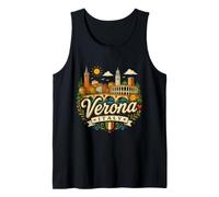 Regalo de Recuerdo de Viaje de Verona Italia Dibujado a Mano Camiseta sin Mangas