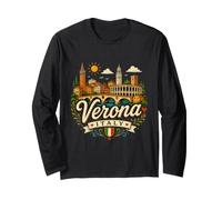 Regalo de Recuerdo de Viaje de Verona Italia Dibujado a Mano Manga Larga
