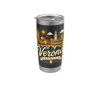 Regalo de recuerdo de viaje de Verona Italia dibujado a mano Vaso térmico de acero inoxidable de doble pared
