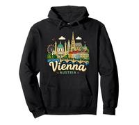 Regalo de Recuerdo de Viaje de Viena Austria Dibujado a Mano Sudadera con Capucha