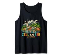 Regalo de Recuerdo de Viaje de Zell Am See Austria Dibujado a Mano Camiseta sin Mangas