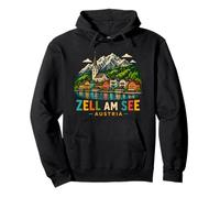 Regalo de Recuerdo de Viaje de Zell Am See Austria Dibujado a Mano Sudadera con Capucha