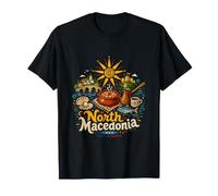 Regalo de Recuerdo de Viaje Dibujado a Mano de Macedonia del Norte Camiseta