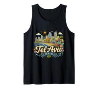 Regalo de Recuerdo de Viaje Dibujado a Mano de Tel Aviv Israel Camiseta sin Mangas