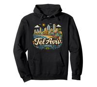 Regalo de Recuerdo de Viaje Dibujado a Mano de Tel Aviv Israel Sudadera con Capucha