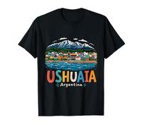Regalo de Recuerdo de Viaje Dibujado a Mano de Ushuaia Argentina Camiseta