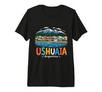 Regalo de Recuerdo de Viaje Dibujado a Mano de Ushuaia Argentina Camiseta Premium