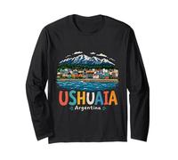 Regalo de Recuerdo de Viaje Dibujado a Mano de Ushuaia Argentina Manga Larga