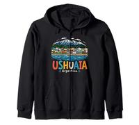 Regalo de Recuerdo de Viaje Dibujado a Mano de Ushuaia Argentina Sudadera con Capucha