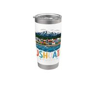 Regalo de recuerdo de viaje dibujado a mano de Ushuaia Argentina Vaso térmico de acero inoxidable de doble pared
