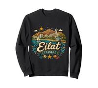 Regalo de Recuerdo de Viaje Eilat Israel Dibujado a Mano Sudadera