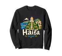 Regalo de Recuerdo de Viaje Haifa Israel Dibujado a Mano Sudadera