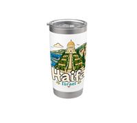 Regalo de recuerdo de viaje Haifa Israel dibujado a mano Vaso térmico de acero inoxidable de doble pared
