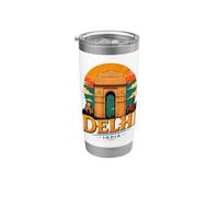 Regalo de recuerdo de viaje vintage de Delhi India Vaso térmico de acero inoxidable de doble pared