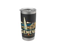 Regalo de recuerdo de viaje vintage de Ginebra Suiza Vaso térmico de acero inoxidable de doble pared