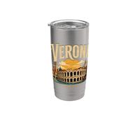 Regalo de recuerdo de viaje vintage de Verona Italia Vaso térmico de acero inoxidable de doble pared