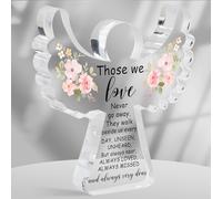 Regalo de recuerdo, letrero decorativo acrílico de ángel de memoria, regalo de condolencias, regalo de condolencias, regalos de duelo por pérdida de un ser querido, letrero de condolencias para el
