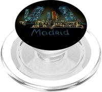 Regalo de Recuerdo para un Viaje Nocturno a Madrid, un Monumento panorámico PopSockets PopGrip para MagSafe