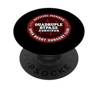 Regalo de recuperación de cirugía cardíaca Club de Bypass cuádruple PopSockets PopGrip Adhesivo