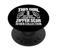 Regalo de recuperación de cirugía cardíaca para sobrevivientes de Bypass cuádruple. PopSockets PopGrip Adhesivo