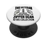 Regalo de recuperación de cirugía cardíaca para Veteranos sobrevivientes de Bypass. PopSockets PopGrip Adhesivo