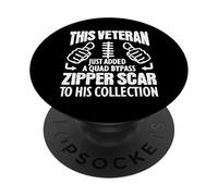 Regalo de recuperación de cirugía cardíaca para Veteranos sobrevivientes de Bypass Qiad PopSockets PopGrip Adhesivo