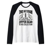 Regalo de recuperación de cirugía cardíaca para Veteranos sobrevivientes de Doble Bypass. Camiseta Manga Raglan