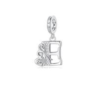 Regalo de San Valentín - Letra Charms E Compatible con Pulseras y Collar Pandora Europeo, Regalo para Cumpleaños Madre/Hija