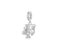 Regalo de San Valentín - Letra Charms F Compatible con Pulseras y Collar Pandora Europeo, Regalo para Cumpleaños Madre/Hija